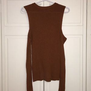 Brown Shoulder-Less Sweater Medium